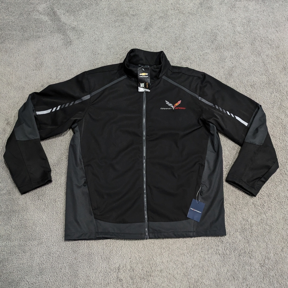 NWT Chevy Corvette Grand Sport Mens Soft Shell Jacket Port Authority SZ XL Black